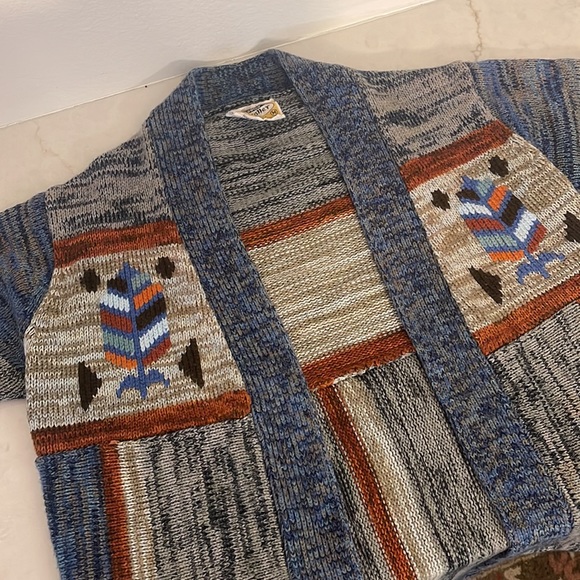 Stroller Vintage Cardigan with Aztec Design Size Medium - Picture 4 of 14
